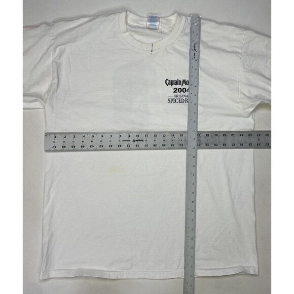 VINTAGE Captain Morgan Spiced Rum 2004 Promo Graphic T-shirt Men XL White - Picture 11 of 11